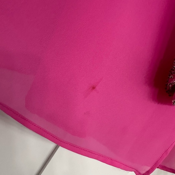 Hot pink sheer sparkly party blouse top - Picture 11 of 11